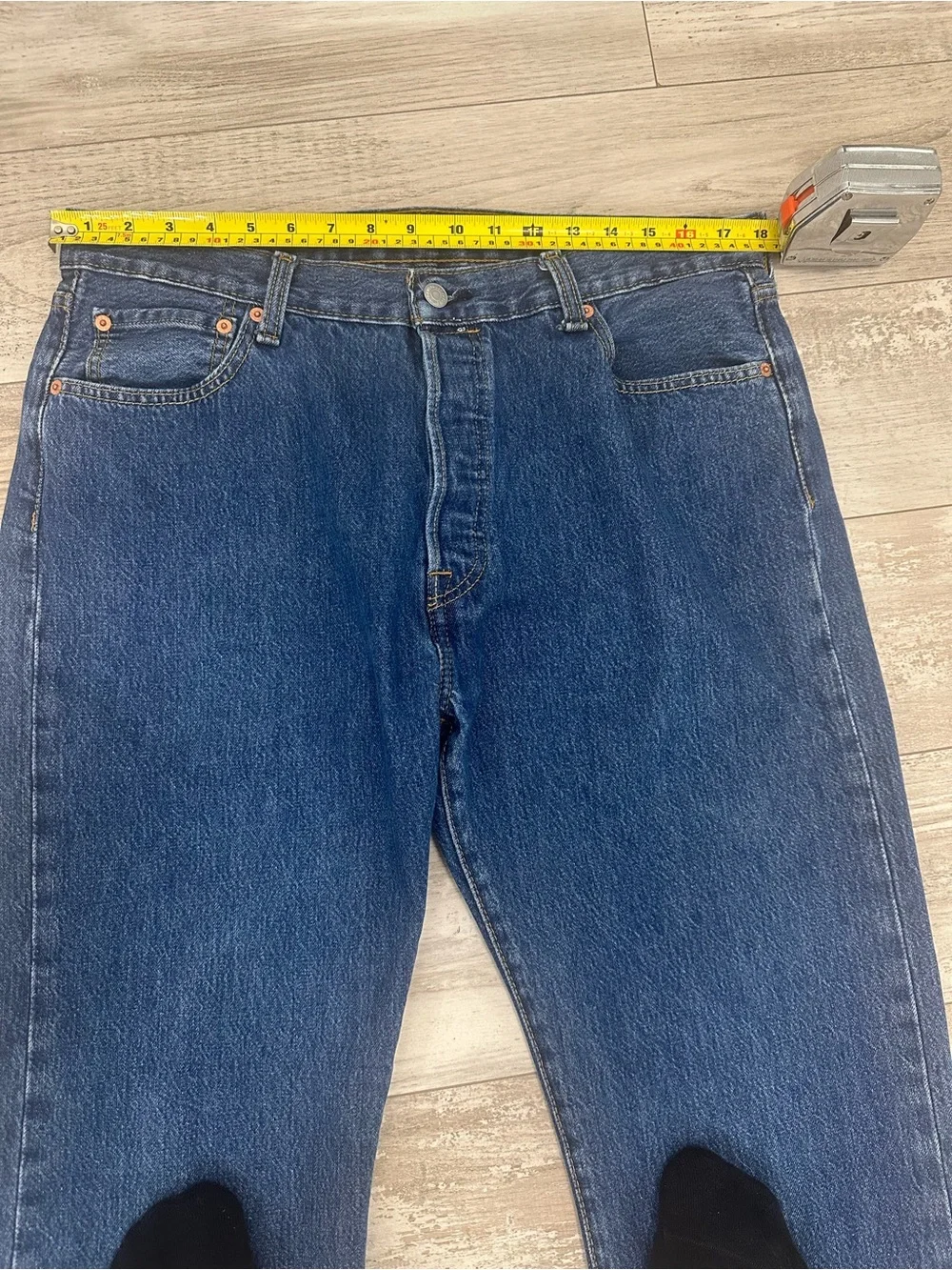 Levi's 501 Original Fit Dark Stonewash Jeans W36 L29 Blue Denim Classic Cut